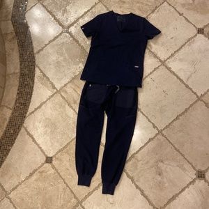 Figs Scrubs Set Navy